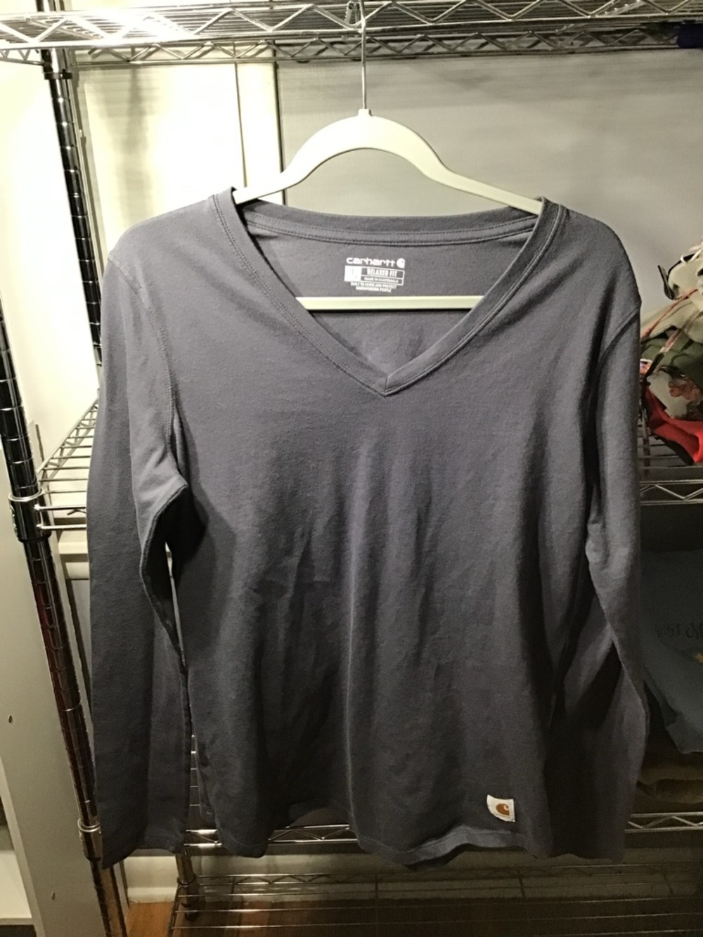 Carhartt Men's Long Sleeve V-Neck Tee - Slate Blue